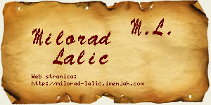 Milorad Lalić vizit kartica